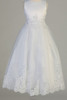 Swea Pea and Lilli SP622 White Satin and Tulle Communion Dress with Lace Detailing Swea Pea and Lilli SP622 White Satin and Tulle Communion Dress with Lace Detailing