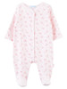 Le Top Baby Safari Snuggle Pink Footed Jumpsuit Le Top Baby Safari Snuggle Pink Footed Jumpsuit