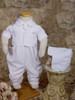 Vested Gabardine Short Sleeve Christening Coverall