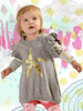 Little Wings Gray Marle / Gold Foil Frilled Pinafore Dress Little Wings Gray Marle / Gold Foil Frilled Pinafore Dress