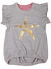 Little Wings Gray Marle / Gold Foil Frilled Pinafore Dress Little Wings Gray Marle / Gold Foil Frilled Pinafore Dress