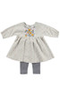 Mimi & Maggie Gray Small Flowers Alicia Dress & Leggings