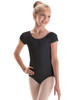 Motionwear Black  Pinch Cap Sleeve Leotard Silkskyn-FINAL SALE Motionwear Black  Pinch Cap Sleeve Leotard Silkskyn-FINAL SALE