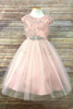 Petite Adele 299 Mauve Silk w/ Glitter Top & Jewel Belt Dress