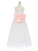 Sweet Beginnings White/Pink Chiffon Dress Sweet Beginnings White/Pink Chiffon Dress