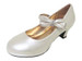 Ivory Ankle Strap Bowknot Kiddie Heel Pump Ivory Ankle Strap Bowknot Kiddie Heel Pump