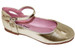 Little Angel BRITT-873D Gold Flat w/ Ankle Strap Shoe