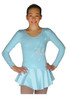 ChloeNoel DLP728 Solid Light Blue w/ Skate Ribbon Poly Spandex Dress