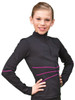 ChloeNoel Black/Fuchsia Contrast Stich Fitted Jacket