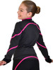 ChloeNoel Black/Fuchsia Pipings Swirl Jacket w/ Color Zipper