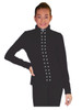 ChloeNoel Black Elite Solid Jacket w/ Thumb Holes & Swarovski Crystal Design