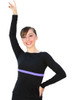ChloeNoel Black/Purple Boat Neck L/S Fitted Skate Top