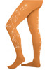 ChloeNoel TF8830 Tan 2 Swirls 1 Pair Footed Tights With Swirls On 2 Thighs