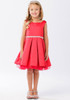Tip Top Kids 5745 Red Satin Dress w/ Tulle Hem & Rhinestone Sash Tip Top Kids 5745 Red Satin Dress w/ Tulle Hem & Rhinestone Sash