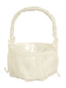 Ivory Organza Cover Rose Pattern Design Flower Girl Basket Ivory Organza Cover Rose Pattern Design Flower Girl Basket