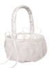 White Organza Cover Rose Pattern Design Flower Girl Basket