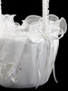White Double Heart Flower Girl Basket