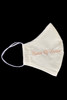 Matron of Honor Champagne Embroidered Ivory Face Shaped Mask