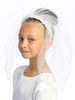 18" Veil on Headband w/Flowers, Rhinestones, Pearl Accents 18" Veil on Headband w/Flowers, Rhinestones, Pearl Accents