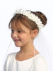 Ivory Flower Crown w/ Pearl Accents & 30" Veil Ivory Flower Crown w/ Pearl Accents & 30" Veil