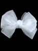 White Organza Bow Hair Clip