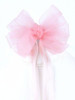 Pink Organza Hair Clip w/ Ribbon