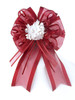 Plum Organza Bow w/ Rose Bud Plum Organza Bow w/ Rose Bud