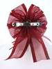 Plum Organza Bow w/ Rose Bud Plum Organza Bow w/ Rose Bud