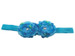 Turquoise Mini Peonies Elastic Headband