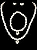 Kid's Ivory Bow Necklace Pearl Set