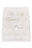 English Christening Towel with Embroidered Cross and Lace Trim English Christening Towel with Embroidered Cross and Lace Trim