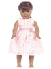 Pink Floral Embossed Lace 18" Doll Dress