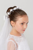Tip Top 777 Bun Flower Crown w/ Veil Tip Top 777 Bun Flower Crown w/ Veil