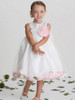 US Angels 705 Satin Tulle Sleeveless Petal Dress White/Pink US Angels 705 Satin Tulle Sleeveless Petal Dress White/Pink