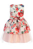 Sweet Kids SK802 Off White Floral Print Peplum and Tulle