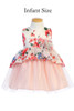 Sweet Kids SK802 Off White Floral Print Peplum and Tulle