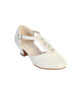Tip Top Kids S142 Ivory Girls T-Strap Girls w/ Flowers