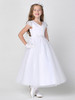 Swea Pea and Lilli SP715 V-Neck Satin and Tulle Dress w/ Corset Sides Swea Pea and Lilli SP715 V-Neck Satin and Tulle Dress w/ Corset Sides