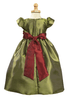 Navy Taffeta Dress with Detachable Flowered Sash Navy Taffeta Dress with Detachable Flowered Sash