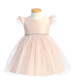 Sweet Kids SK910 Blush Pink Flutter Sleeve Satin & Tulle Dress Sweet Kids SK910 Blush Pink Flutter Sleeve Satin & Tulle Dress