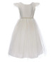 Sweet Kids SK910 Ivory Flutter Sleeve Satin & Tulle Dress