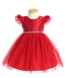 Sweet Kids SK910 Red Flutter Sleeve Satin & Tulle Dress Sweet Kids SK910 Red Flutter Sleeve Satin & Tulle Dress