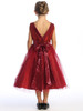 Swea Pea and Lilli BL255 Burgundy Shantung w/ Sparkle Tulle and Sequins Swea Pea and Lilli BL255 Burgundy Shantung w/ Sparkle Tulle and Sequins