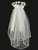 Swea Pea and Lilli T-330 Veil with Satin Rose Flowers and Rhinestones
