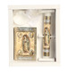 SB2123 Virgen Mary Gold Embossed Baptism Candle Box Gift Set - ENGLISH