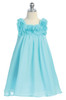 Aqua Yoryu Chiffon Dress with Rose Buds