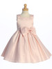 Blossom BL257 Blush Square Neckline Satin Dress with Bow