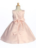 Blossom BL257 Blush Square Neckline Satin Dress with Bow