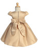 Swea Pea and Lili C741 Gold Satin Dress with Rhinestone Waist