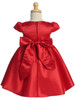 Swea Pea and Lili C741 Red Satin Dress with Rhinestone Waist
